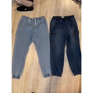 Women’s bundle jeans pull on denim cargo joggers size L 12/14  supre denim